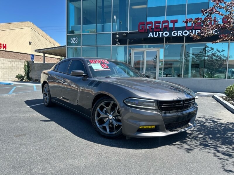 Gray 2015 Dodge Charger R/T RWD Sedan Rear-Wheel Drive 8-Speed Automatic