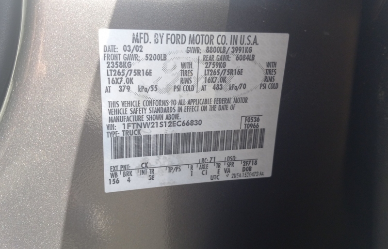 large picture of 2002 Ford F-250 Super Duty